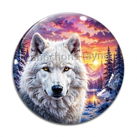 Cabochon Verre - loup