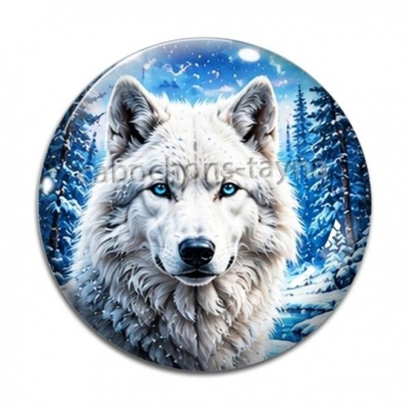 Cabochon Verre - loup