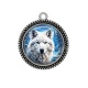 Pendentif Cabochon Argent - loup