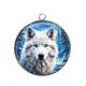 Pendentif Cabochon Argent - loup