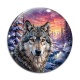 Cabochon Verre - loup
