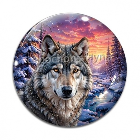 Cabochon Verre - loup