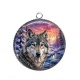 Pendentif Cabochon Argent - loup
