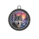 Pendentif Cabochon Argent - loup