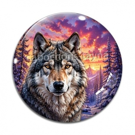 Cabochon Verre - loup