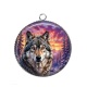 Pendentif Cabochon Argent - loup