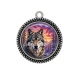 Pendentif Cabochon Argent - loup