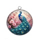 Pendentif Cabochon Argent - paon