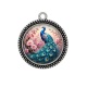 Pendentif Cabochon Argent - paon