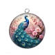 Pendentif Cabochon Argent - paon