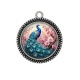 Pendentif Cabochon Argent - paon