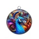 Pendentif Cabochon Argent - paon
