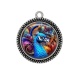 Pendentif Cabochon Argent - paon