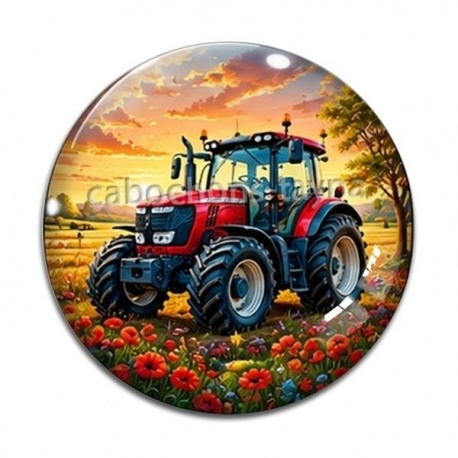 Cabochon Verre - tracteur