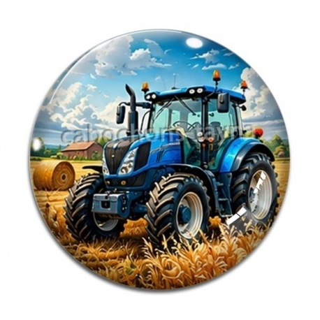 Cabochon Verre - tracteur