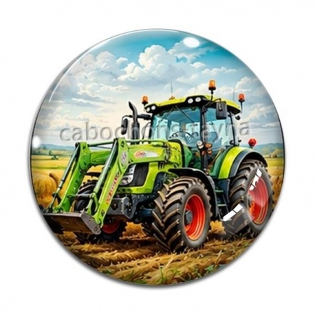 Cabochon Verre - tracteur