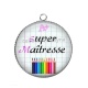 Pendentif Cabochon Argent - super maîtresse