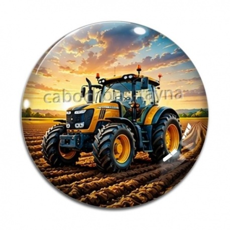 Cabochon Verre - tracteur