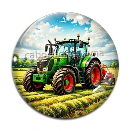Cabochon Verre - tracteur