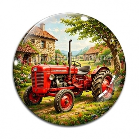 Cabochon Verre - tracteur
