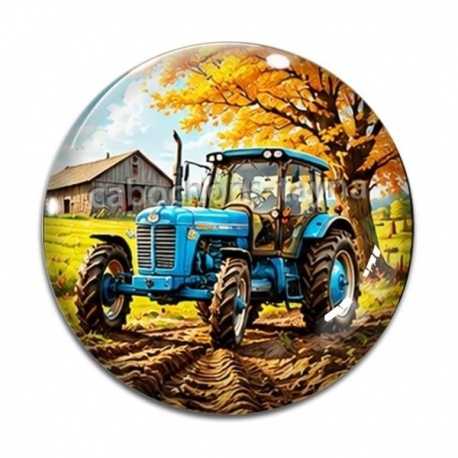 Cabochon Verre - tracteur