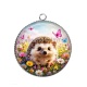 Pendentif Cabochon Argent - hérisson
