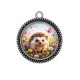 Pendentif Cabochon Argent - hérisson