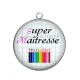 Pendentif Cabochon Argent - super maîtresse