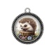 Pendentif Cabochon Argent - hérisson