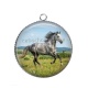 Pendentif Cabochon Argent -  cheval