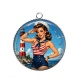 Pendentif Cabochon Argent - pin up