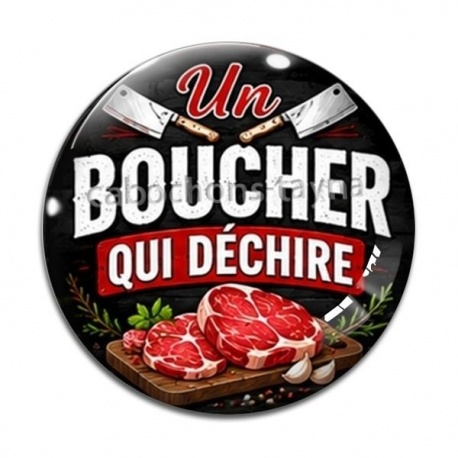 Cabochon Verre - un boucher qui déchire
