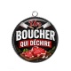 Pendentif Cabochon Argent - un boucher qui déchire