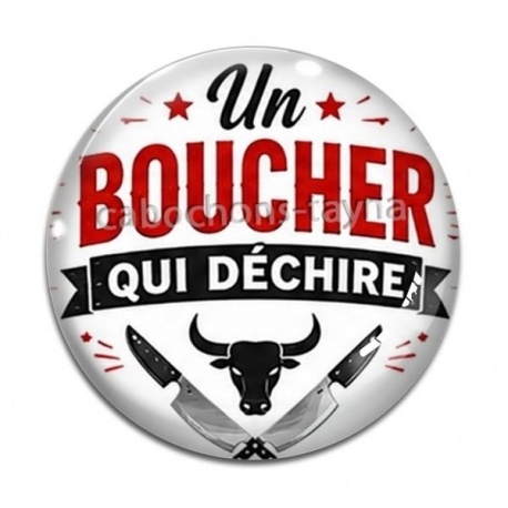 Cabochon Verre - un boucher qui déchire