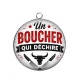 Pendentif Cabochon Argent - un boucher qui déchire