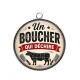 Pendentif Cabochon Argent - un boucher qui déchire