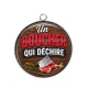 Pendentif Cabochon Argent - un boucher qui déchire