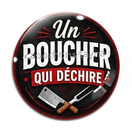 Cabochon Verre - un boucher qui déchire