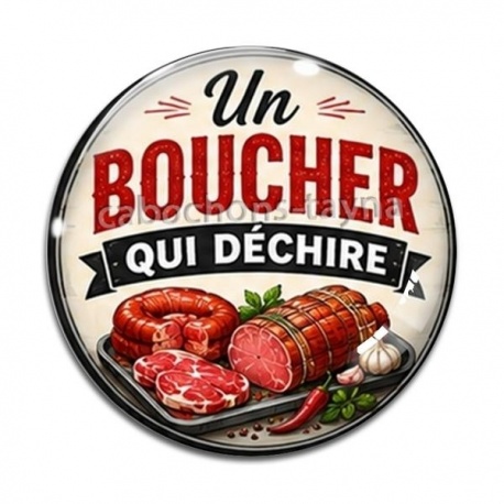 Cabochon Verre - un boucher qui déchire