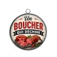 Pendentif Cabochon Argent - un boucher qui déchire