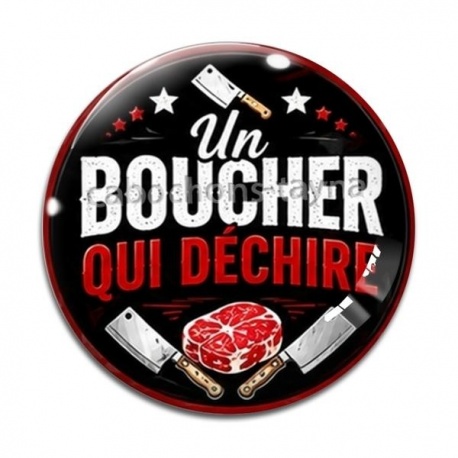 Cabochon Verre - un boucher qui déchire