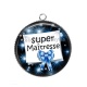 Pendentif Cabochon Argent - super maîtresse