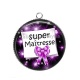 Pendentif Cabochon Argent - super maîtresse