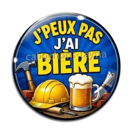 Cabochon Verre - j'peux pas j'ai bière