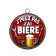 Pendentif Cabochon Argent - j'peux pas j'ai bière