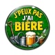 Cabochon Verre - j'peux pas j'ai bière