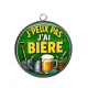 Pendentif Cabochon Argent - j'peux pas j'ai bière