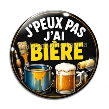 Cabochon Verre - j'peux pas j'ai bière