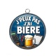 Pendentif Cabochon Argent - j'peux pas j'ai bière