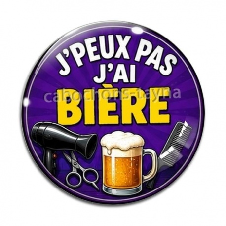 Cabochon Verre - j'peux pas j'ai bière